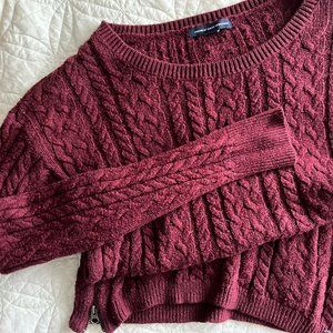 American Eagle Cranberry Knit Sweater